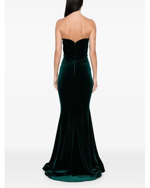 Cristallini Black Enya Sweetheart Velvet Maxi Dress