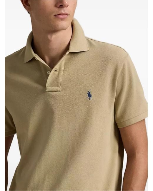 Polo Ralph Lauren Natural Embroidered-Logo Short-Sleeve Polo Shirt for men