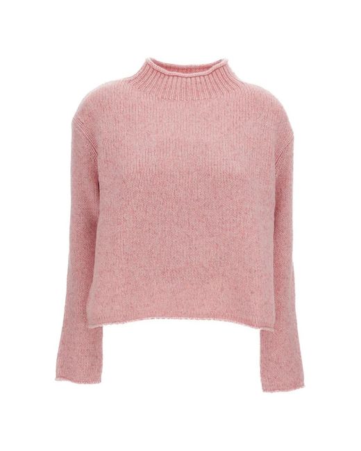 Lisa Yang Pink Nariel Heavy-Knit Long-Sleeve Sweater