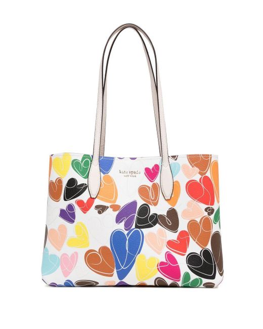 Kate Spade White All Day Heart Tote Bag