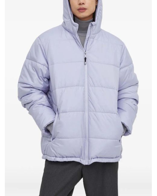 Vans Blue Old Skool Hooded Quilted Jacket for men