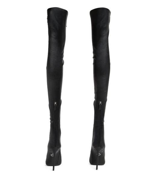 DSquared² Black X Ducati Leather Over-The-Knee Boots