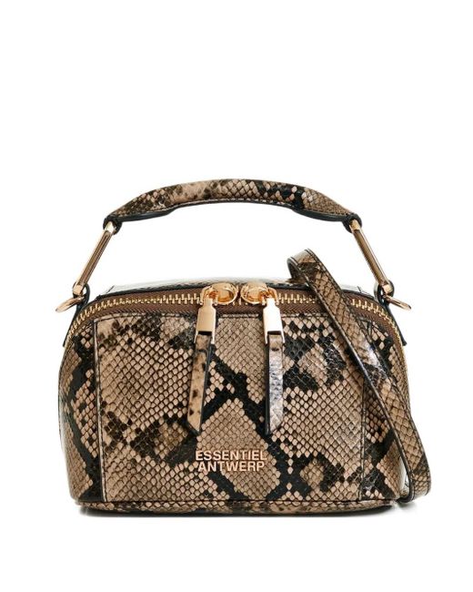 Essentiel Antwerp Irona Schoudertas Met Slangen-Effect in het Metallic