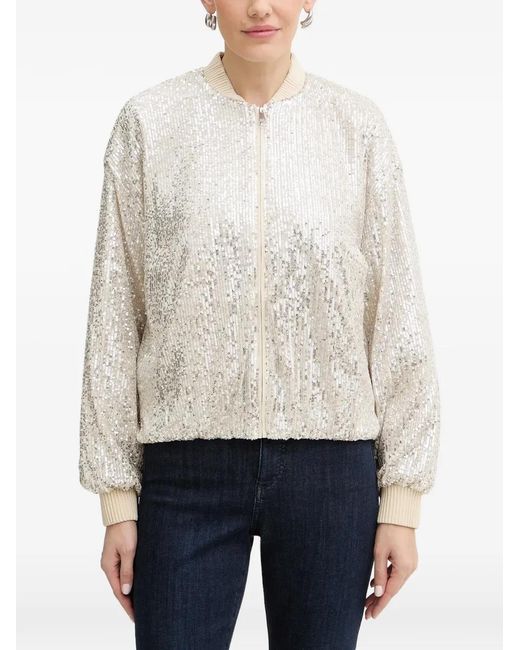 Boss White Jilloi Sequinned Jacket