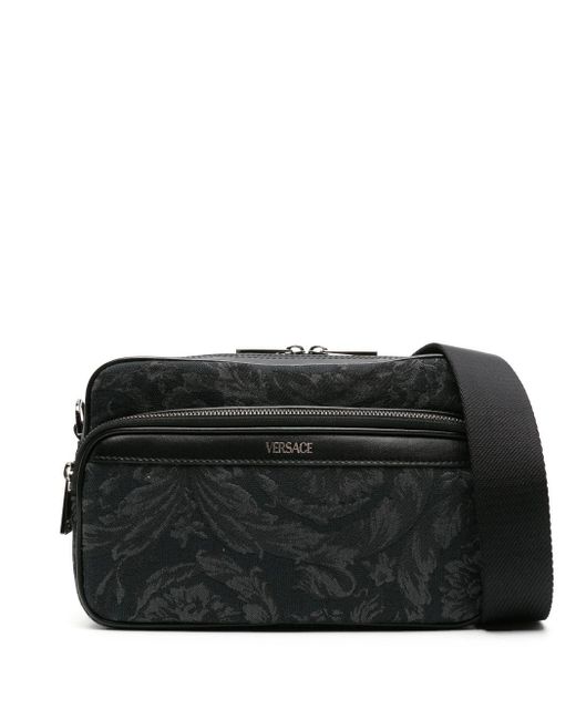 Versace Black Athena Barocco-print Messenger Bag for men