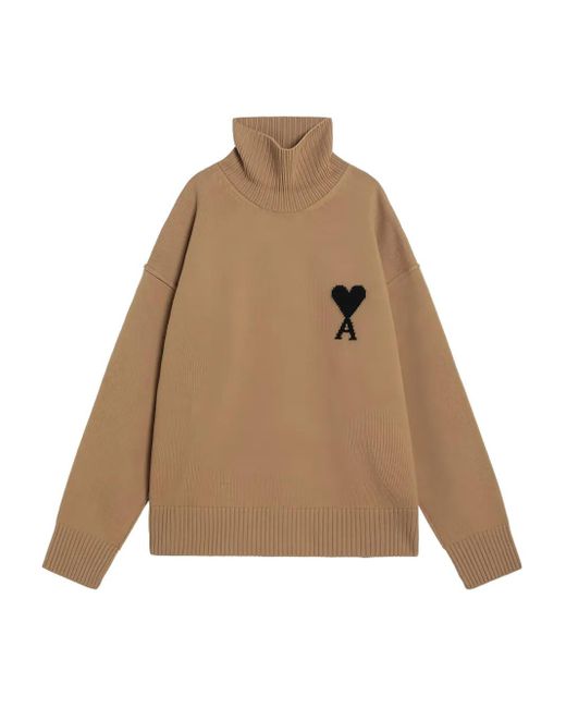 AMI Trui Met Ami De Coeur-Monogram in het Natural voor heren