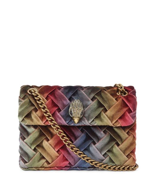 Kurt Geiger Red Mini Velvet Kensington Crossbody Bag
