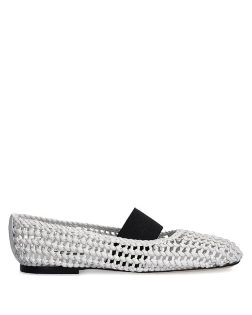 MSGM White Woven Ballerina Shoes