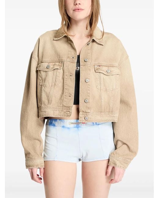 Tommy Hilfiger White Cotton Cropped Jacket