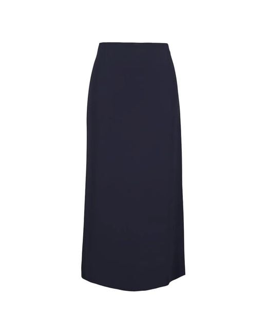 Lafayette 148 New York Blue Rear-Slit Skirt