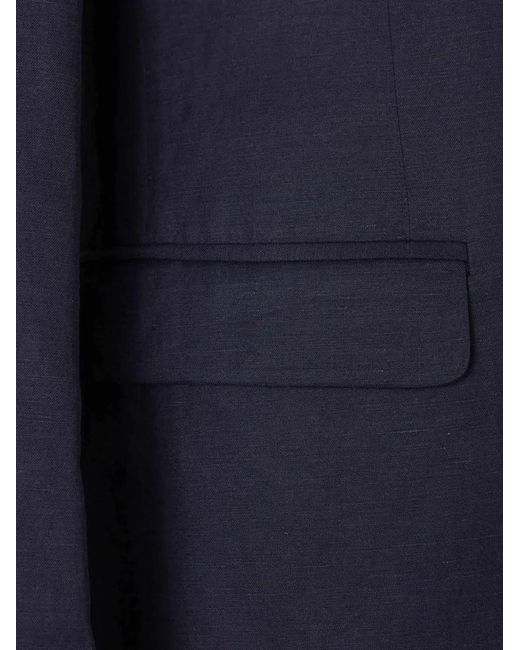 Canali Blue Single-Breasted Blazer for men