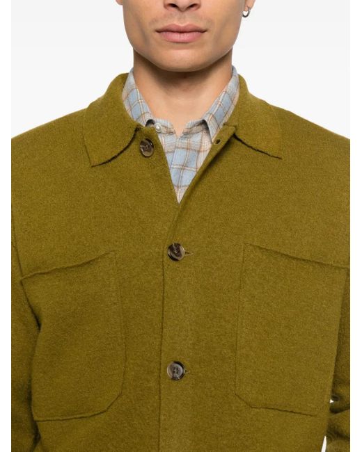NN07 Green Jonas Wool Shirt Jacket for men