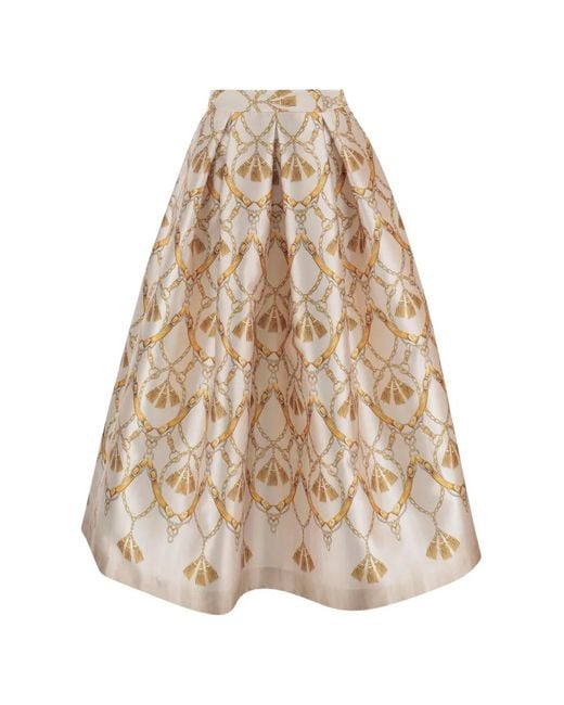 Lunatica Milano Flared Midi-Rok in het Natural