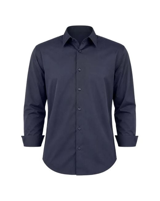 Camicia Con Pinces di Patrick Assaraf in Blue da Uomo