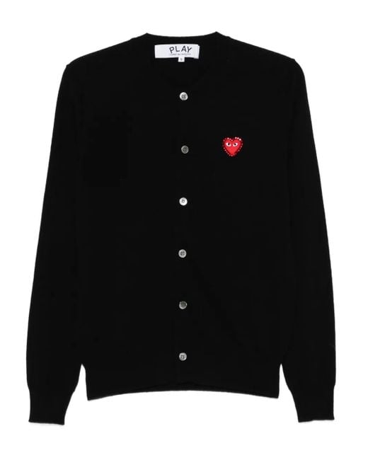 COMME DES GARÇONS PLAY Black Heart-Logo Cardigan