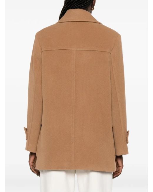 Gant Brown Notch-Lapels Peacoat
