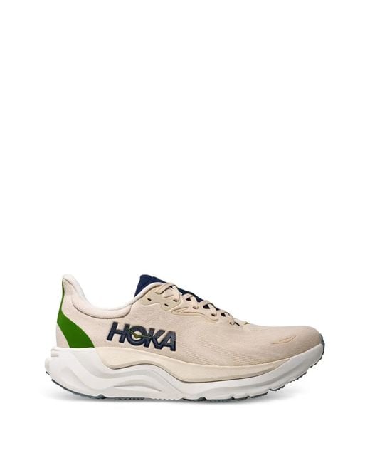 Hoka One One White Arahi Birch Alabaster Sneakers for men