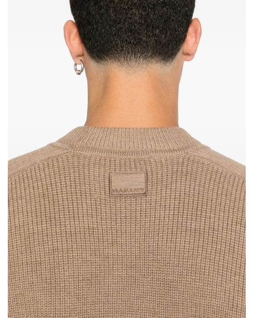 Isabel Marant Natural Ribbed Crew-Neck Sweater for men