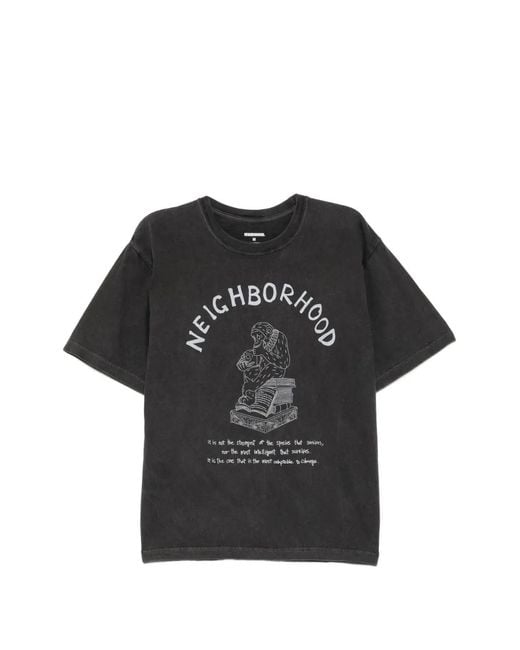 Neighborhood Black Graphic-Print T-Shirt for men