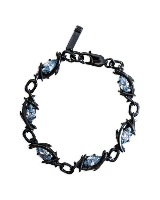 SWEETLIMEJUICE Black Crystal-Embellished Chain-Link Bracelet
