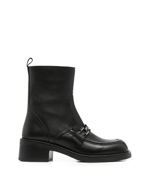 SERGIO MORETTI FIRENZE Black Chain-Link Ankle Boots