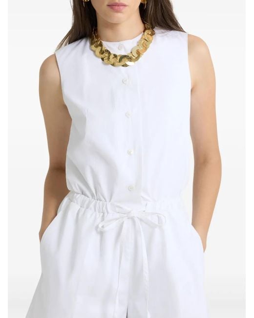 Patou White Open-back Poplin Playsuit