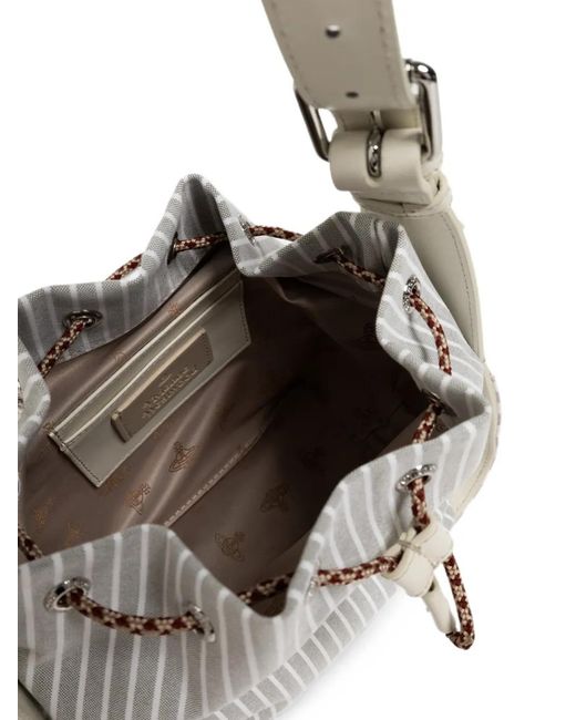 Vivienne Westwood White Stacey Striped Tote Bag