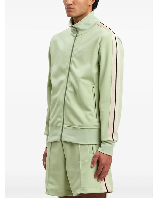 Palm Angels Green Embroidered Logo Track Jacket for men