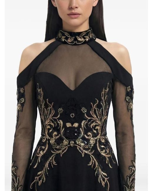 Saiid Kobeisy Black Embellished Maxi Dress