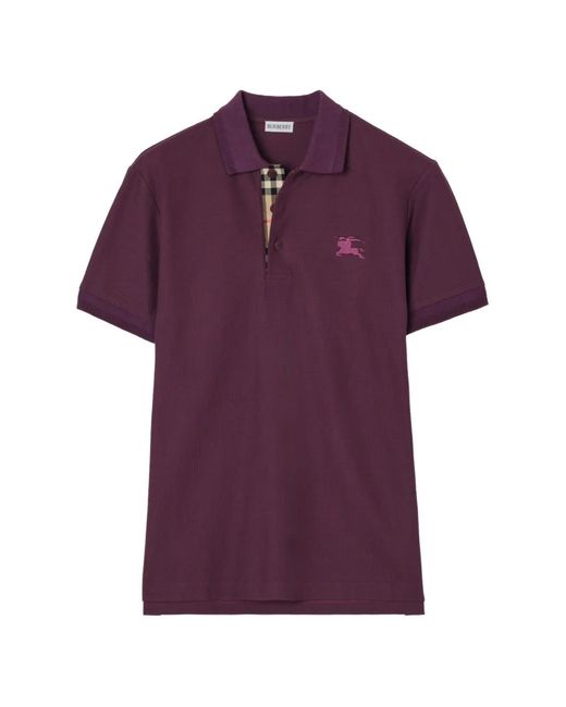 Burberry Purple Cotton Polo Shirt for men