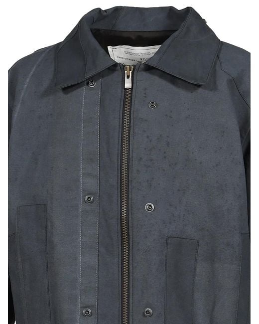 UNDER THE SIGN Blue Dustborn Light Patchwork Bomber Jacket for men