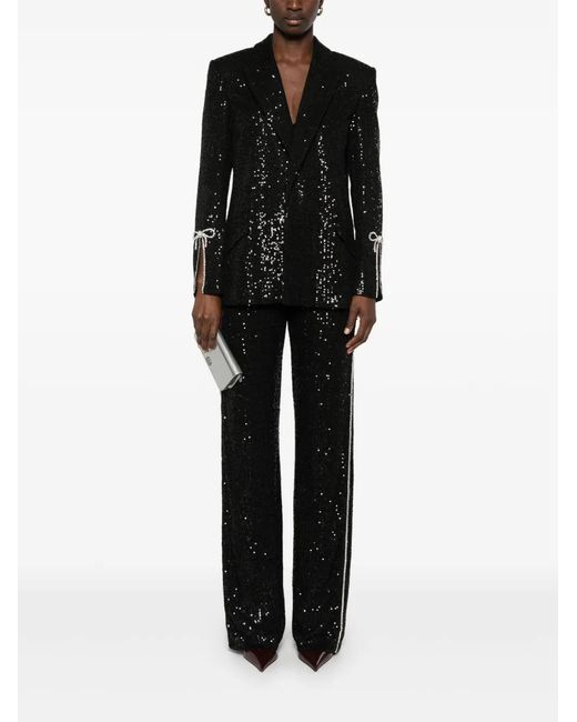 Nissa Black Sequined Trousers