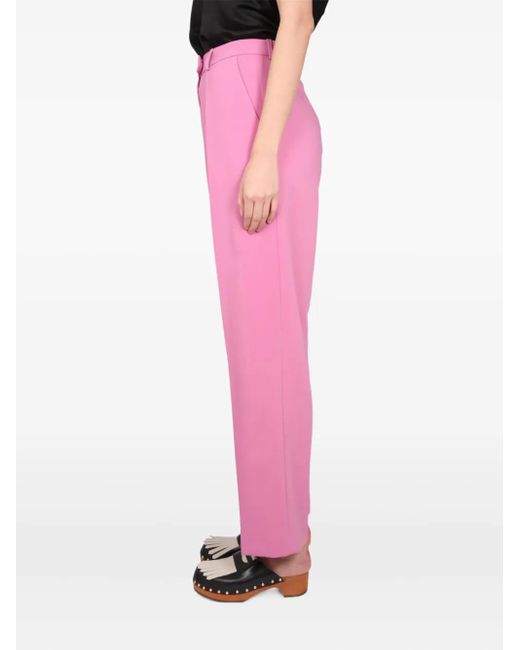 Alysi Pink Pleated-Front Trousers