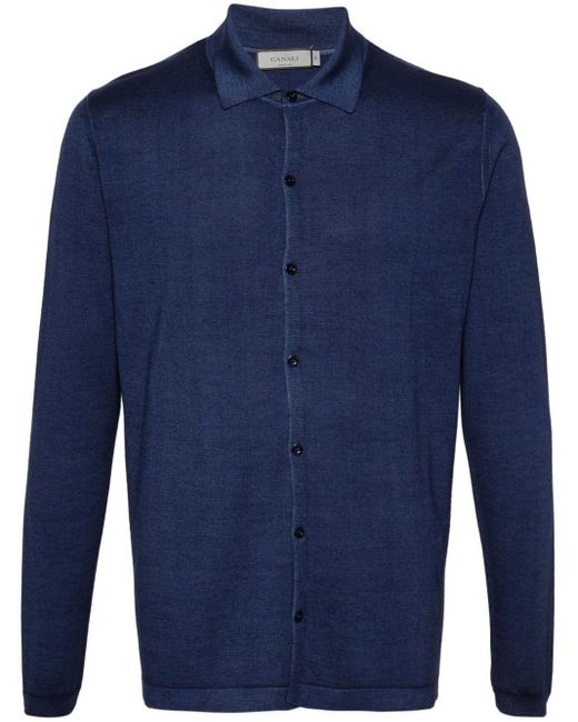 Canali Blue Fine-knit Shirt for men