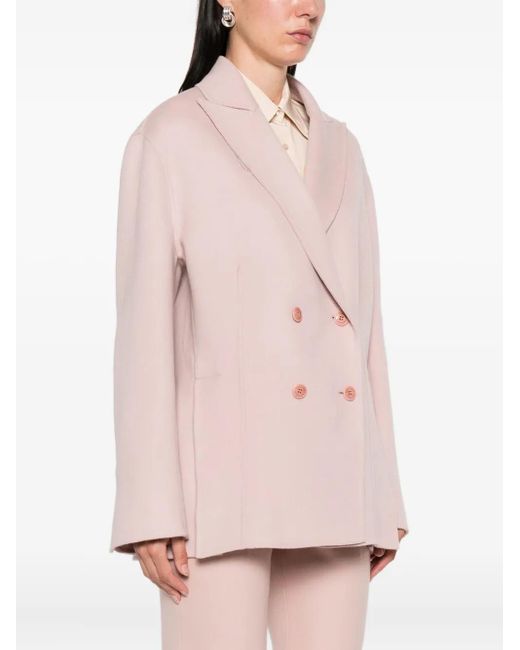 Ermanno Scervino Pink Double-Breasted Wool Jacket