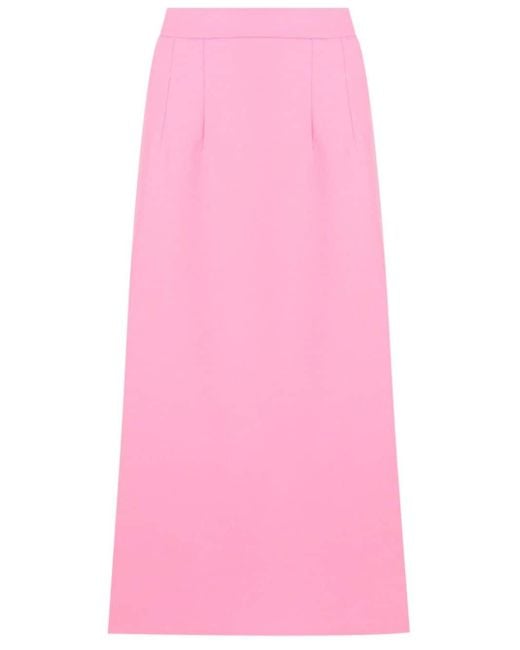 Olympiah Pink Fenda Side-slit Midi Skirt