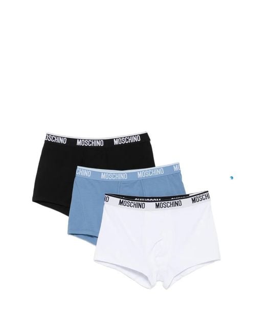 Moschino White Logo-Waistband Boxer Briefs (Set Of Three) for men