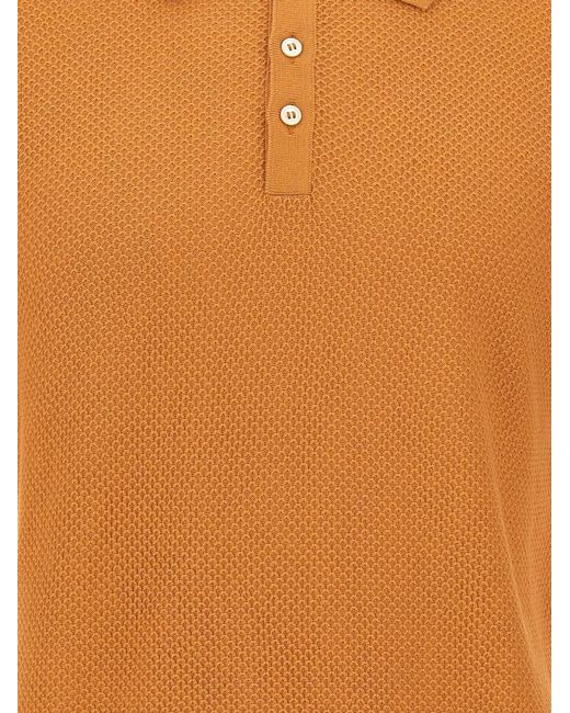 Gran Sasso Orange Cotton Polo Shirt for men