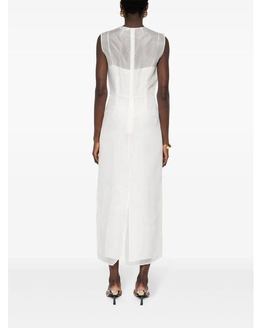 Gabriela Hearst White Maslow Organza Midi Dress