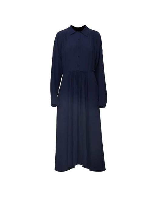 N°21 Blue Gathered-Waist Shirt Dress