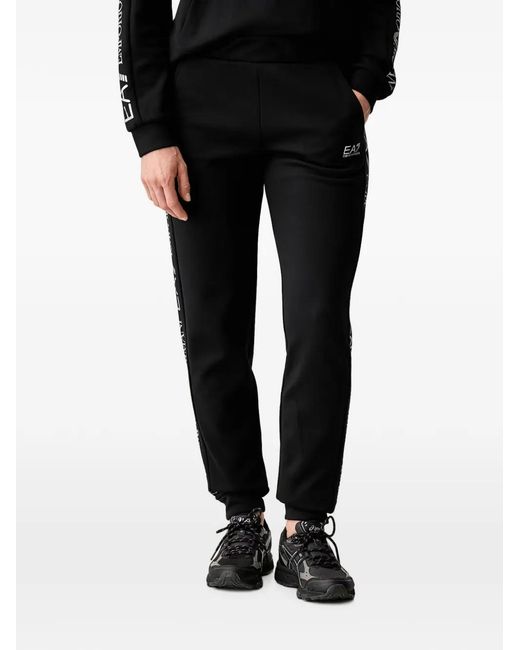 EA7 Black Logo-Tape Tracksuit