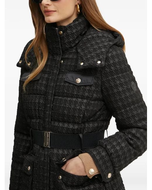 Morgan Black Houndstooth Belted Jacket