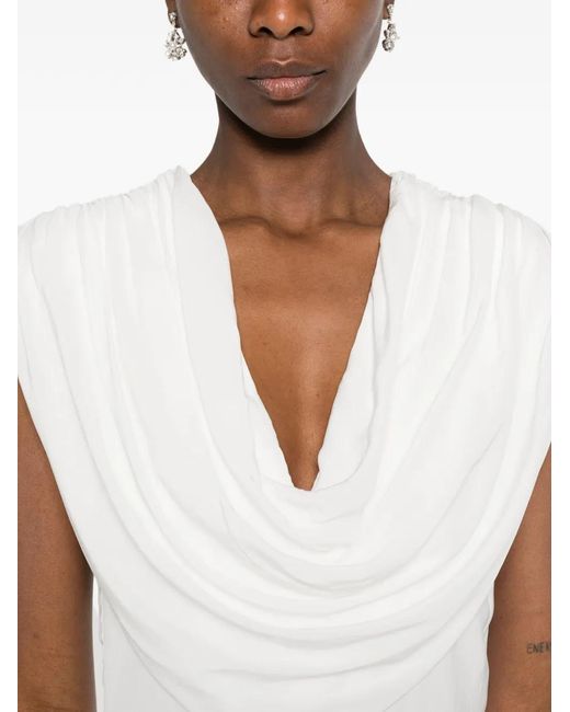 ROTATE BIRGER CHRISTENSEN White Elegant Long Dress With Removable Shoulder Straps