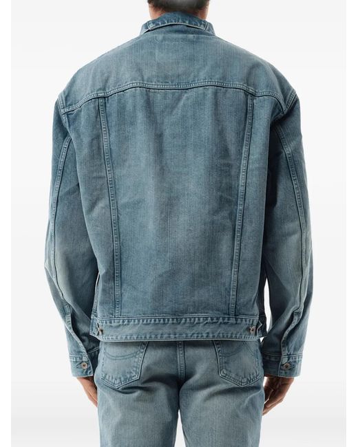 Doublet Blue Care Chest-Flap-Pocket Button-Up Denim Jacket for men