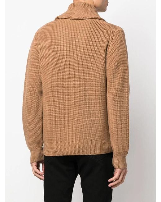Drumohr Brown Steve Mcqueen Merino Cardigan for men