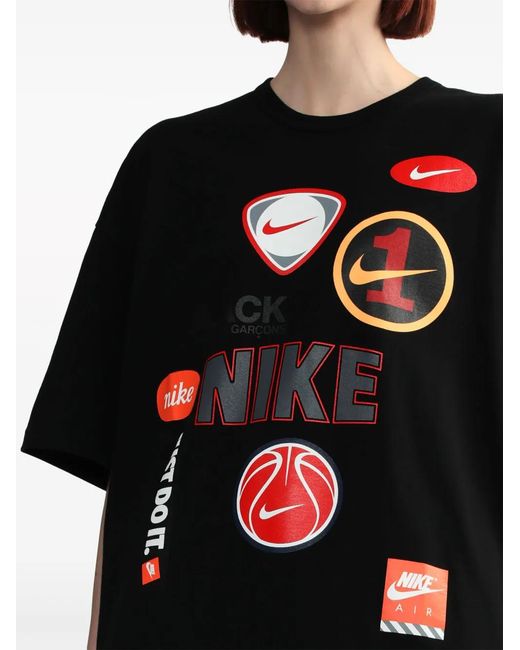 COMME DES GARÇON BLACK Black Logo-Print Cotton T-Shirt
