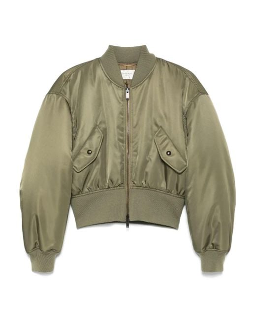 Saint Laurent Green Cropped Bomber Jacket