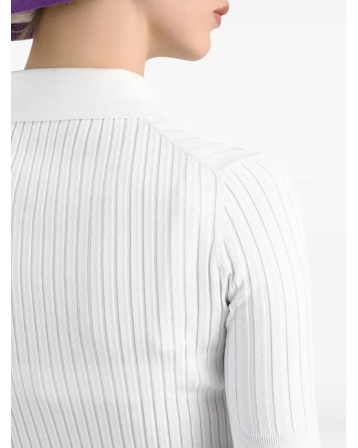 Dolce & Gabbana White Viscose Polo Top