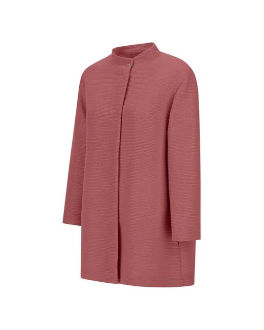 Herno Pink Mandarin-Collar Coat