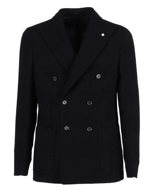 L.b.m. 1911 Black Double-Breasted Blazer for men